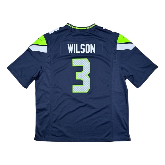 Nike On Field Seattle Seahawks Russell Wilson Blue NFL Football Jersey Mens 2XL - Picture 2 of 11